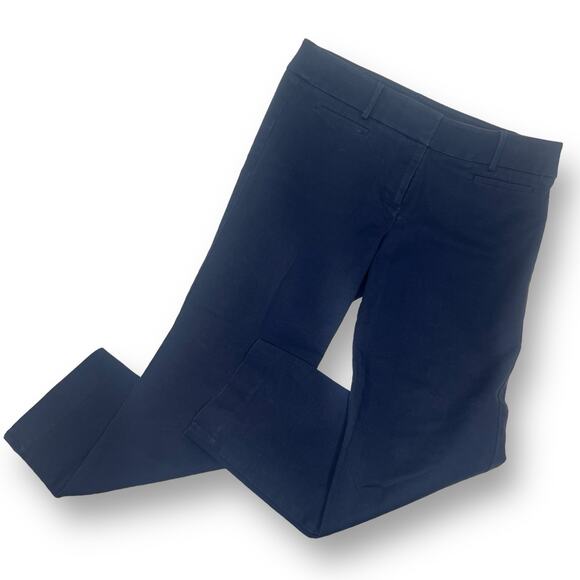 Loft Marisa Riviera Navy Flat Front Vintage Inspired Tapered Ankle Pants Size 6 - Picture 1 of 9